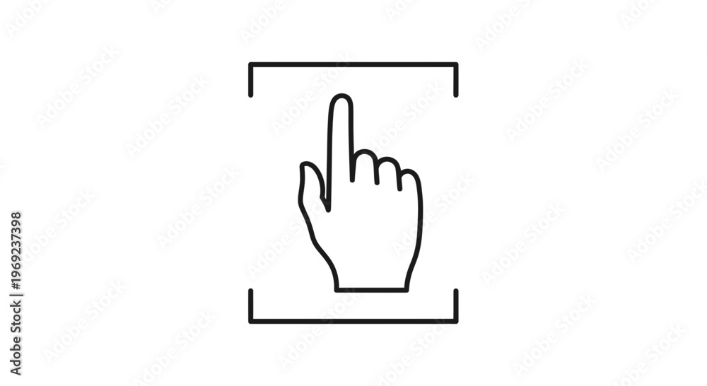 Obraz premium Interactive digital tap gesture icon for user interface selection representing modern touch