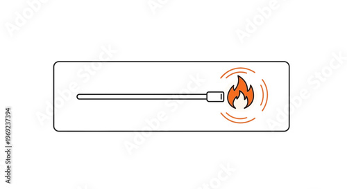 Minimalist heat control slider icon displaying adjustable temperature setting or intensity level