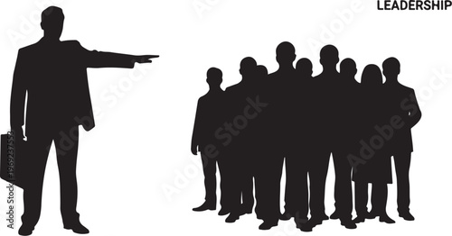 Business leader guiding team with vision and direction forward