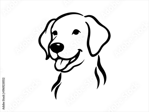 Happy Dog Face Illustration - A Simple and Cheerful Canine Design