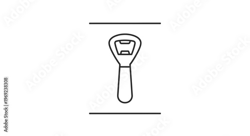 Minimalist Line Icon Representing a Classic Beverage Bottle Opener for Everyday Use
