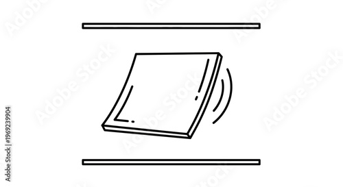 Dynamic rectangular element oscillating between two defined planes, illustrating movement or