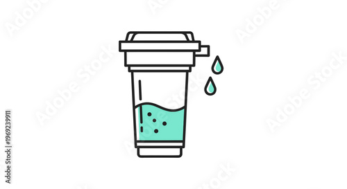 Modern water filtration system with flowing droplets ensuring pure hydration and clean drinking