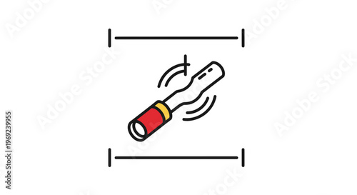 Dynamic oscillating tool icon representing vibration and mechanical energy transfer process