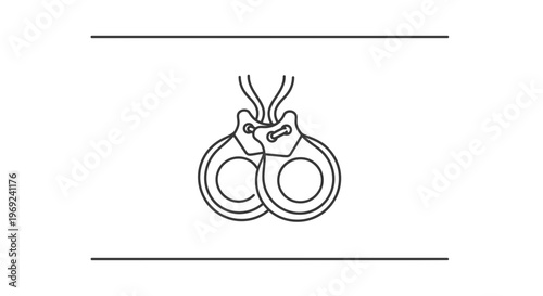 Line art drawing of two musical castanets a traditional percussion instrument for rhythm and dance