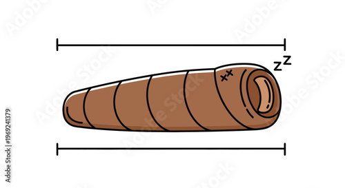 Illustrative depiction of a cozy sleeping bag ready for outdoor adventure and restful slumber