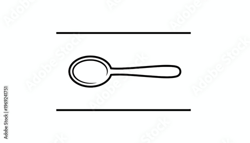 Elegant minimalist spoon icon for kitchen and dining designs, illustrating a clean eating utensil