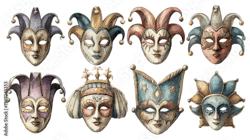 Venetian Carnival Bauta Mask Collection Traditional Designs