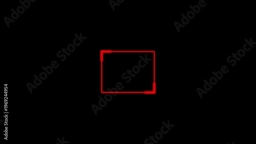 Abstract Red Neon UI Frame Element for Futuristic Tech Design