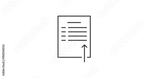 Document upload and submission icon for digital processes and online data management solutions