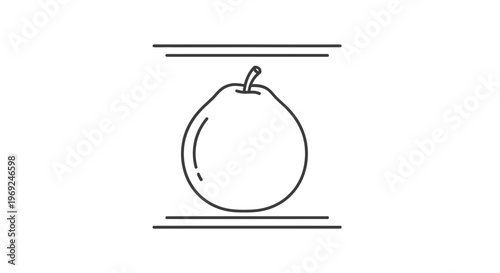 Clean minimalist outline drawing of a fresh fruit a simple pear illustration