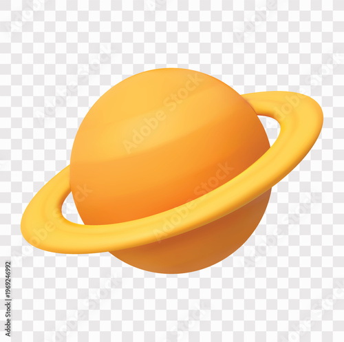 Outer Space and Galaxy Exploration Vector Icon Set | 3D icon set | the planet Saturn