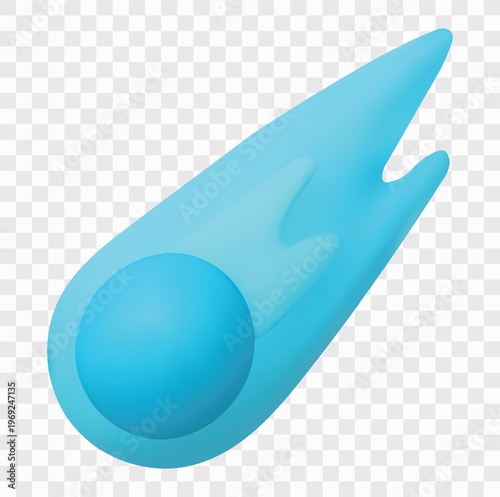 Outer Space and Galaxy Exploration Vector Icon Set | 3D icon set | blue comet 