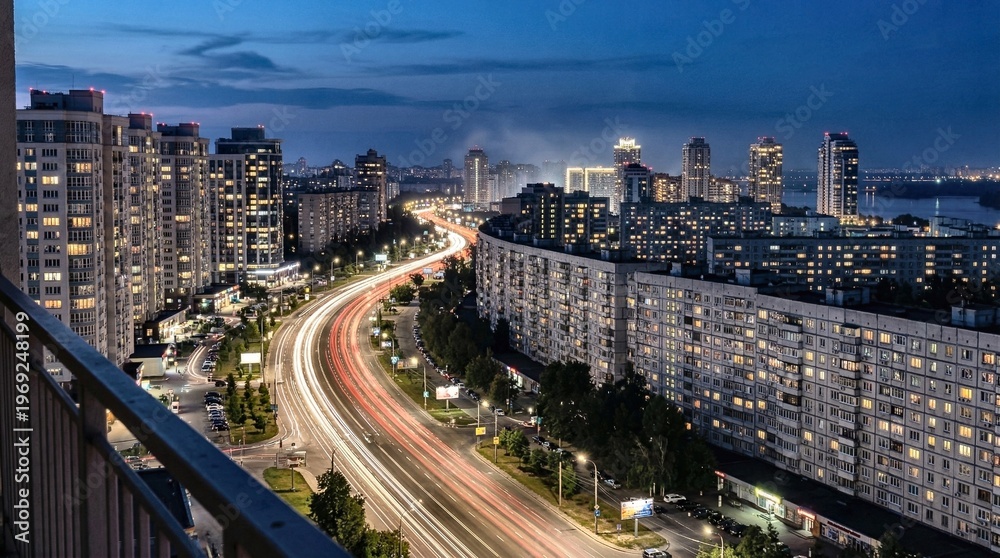 Fototapeta premium A city at night