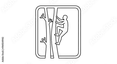 Man Climbing Tree Icon