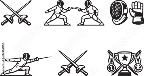 Medieval Weapons Icons Set (Swords, Shields, Armor).