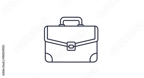 Simple black briefcase with handle.