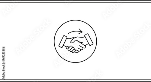 Symbolic handshake icon indicating agreement, collaboration, and successful business deals