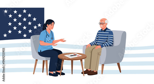 Celebrating Older Americans Month A Healthcare Professional Consults with a Senior Citizen
