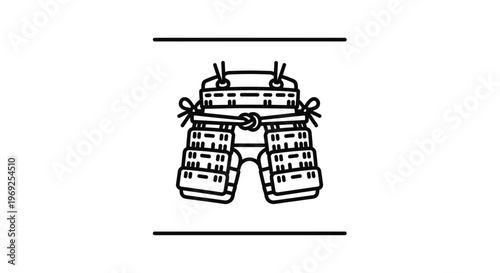 Samurai Armor Icon - Traditional Japanese Warrior Clothing, Vector Illustration