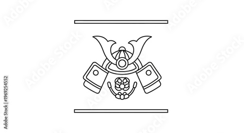 Samurai Helmet Icon Outline Vector Illustration