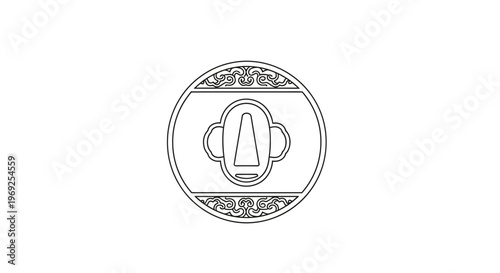 Sanitary Pad Icon with Ornate Border - Feminine Hygiene Symbol