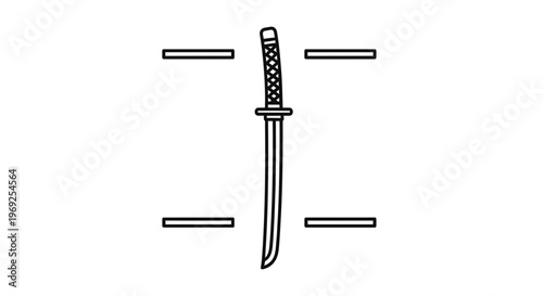 Samurai Sword Katana Displayed on Wall Mount