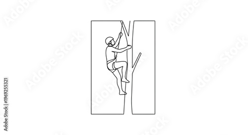 Rock climber scaling a sheer cliff face, reaching for handholds, active lifestyle, extreme sport