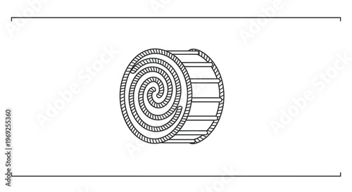Rolled Up Hay Bale Spiral Shape, Agricultural Field Crop Storage, Farm Harvest