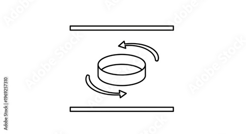 Dynamic circular motion graphic representing industrial mechanism or scientific processing