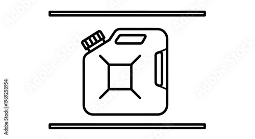 Outline icon of a robust portable fuel container for gasoline or diesel storage and transport needs