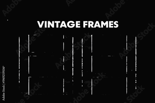 Vintage film frames with a distressed grainy black and white aesthetic