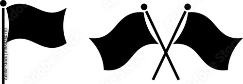 Black pirate flags displayed in different styles on white background
