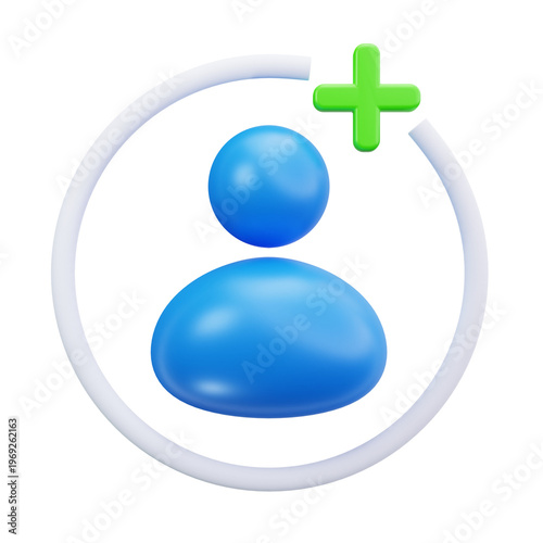 3D User Add New Account Plus Icon