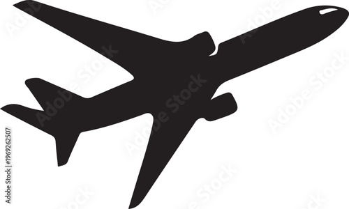 Two airplanes flying in opposite directions against a plain background Vector, illustration