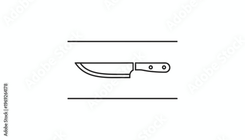 Clean and modern line art illustration of a chef's knife essential for culinary preparation