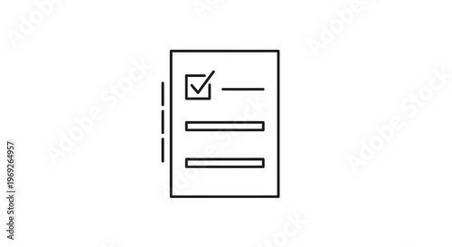 Minimalist digital icon depicting a completed task checklist or successful form submission visual