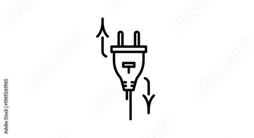 Electrical plug connection and disconnection process icon for power supply management