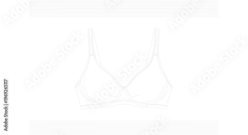 Clean graphic vector illustration of a modern lingerie piece perfect for fashion design concepts