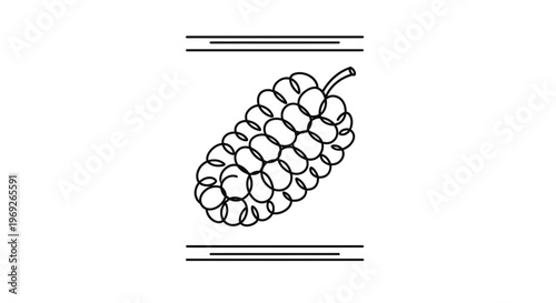 Contemporary minimalist berry fruit outline for healthy eating concepts and natural product designs