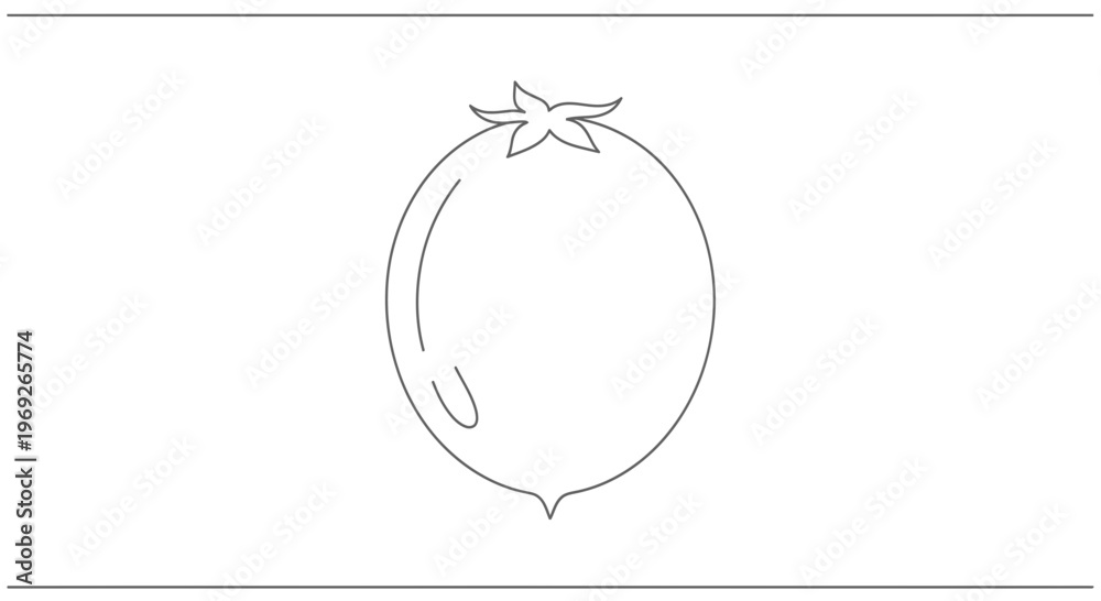 Obraz premium Clean graphic outline drawing of a single wholesome fruit or berry for culinary projects