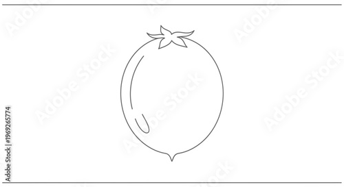 Clean graphic outline drawing of a single wholesome fruit or berry for culinary projects