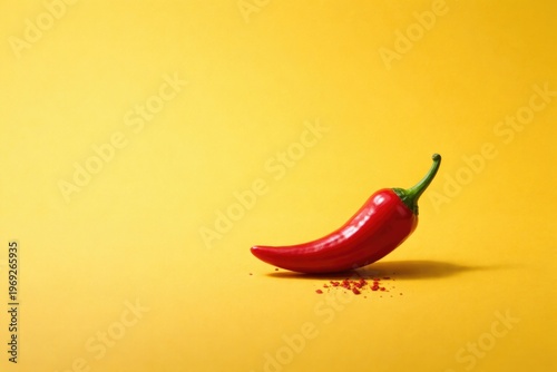 Sleek minimal layout featuring Calabrian chili pepper on vibrant yellow backdrop with ample space for text
