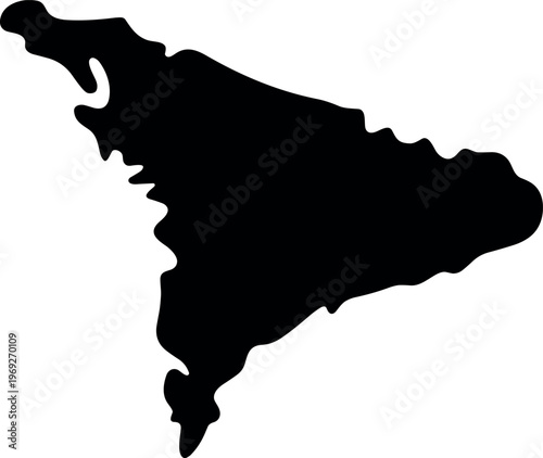 India map silhouette with minimalist black shape design and geographic outline illustration