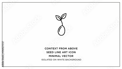 Minimalist Seedling Sprout Icon: Growth, New Life, and Nature Concept on White Background
