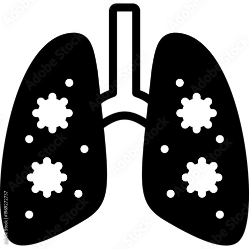 lungs icon illustration design with glyph