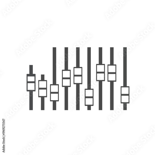Audio Equalizer Settings Vector Illustration, Flat Graphic Design Icon for Music Production and Sound Engineering Software Interface