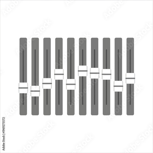 Audio Mixing Console Faders Vector Illustration, Flat Style Graphic for Music Production Interface Design