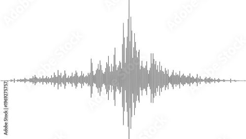 Audio Waveform Vector Illustration of Sound Frequency Pulse for Digital Music Production and Data Analysis Visualization