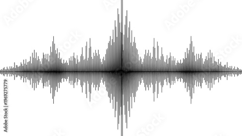 Audio Waveform Visualization Vector Illustration of Sound Frequency Signal Pulse for Digital Music Production and Sonic Analysis